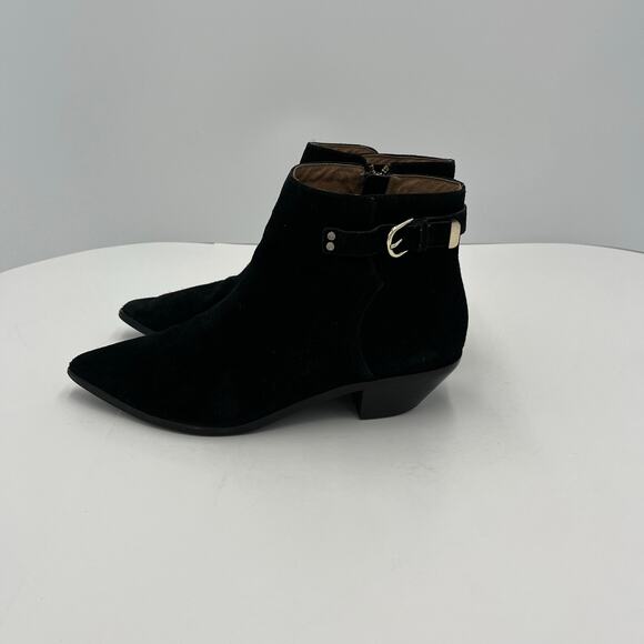 Joie Womens Suede Leather Ankle Black Boots with Buckle Size EU 39.5/US 9.5 - Picture 6 of 7